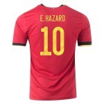 Camisolas de futebol Bélgica Eden Hazard 10 Equipamento Principal Euro 2020 Manga Curta